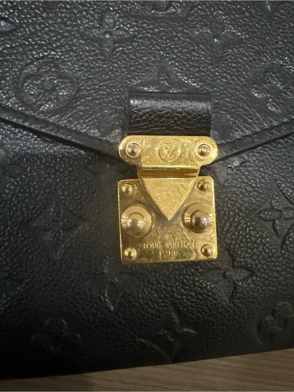 Louis Vuitton Black Monogram Crossbody with Gold Lock - Picture 3 of 5